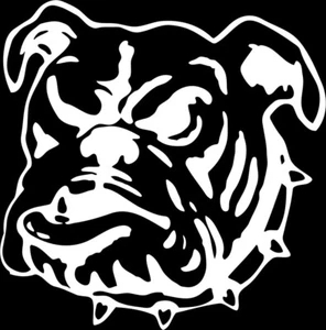 Adesivo decalcomania vinile parete finestra Bulldog #3 mascotte 1 colore grafica stampata - Foto 1 di 5