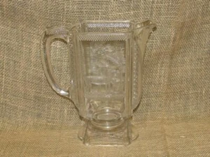 Early American Pressed Glass Water Pitcher ~ Deer & Doe ~ McKee & Brothers??? - Picture 1 of 12