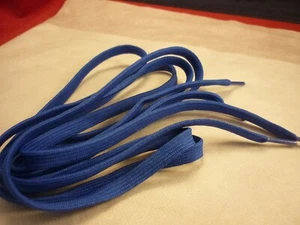 SCARCE VINTAGE 70's FLAT SHOE LACES DEEP BLUE 53"  LONG  NEW OLD STOCK  - Picture 1 of 2