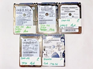 Lot of 5 500GB SATA 2.5" Hard Drive HDD - Picture 1 of 1