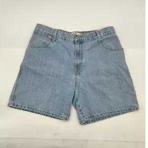 LEVI'S Womens 550 Relaxed Fit Denim Blue Jean Shorts Red Tag Mom VTG Size 12 - Picture 1 of 7