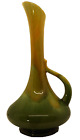 Vintage Haeger Pottery  Handle Vase Vibrant Yellow To Green Colors #8181
