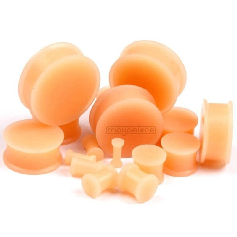 SET 4 STÜCK HIDER OHR PLUG RETAINER SILIKON HAUTFARBEN SKIN FLESH TUNNEL EYELET - Bild 1 von 1