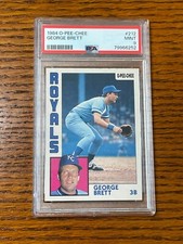 PSA 9 1984 OPC #212 George Brett Royals HOF Low POP -small imperfection on case