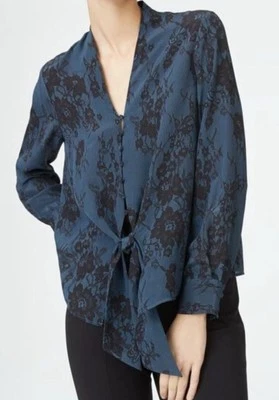 Top para mujer Club Monaco 100 % seda Chemise Harlann color verde azulado talla M Foto 1 de 4