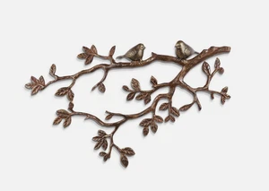 Nature Touch In Home Little Two Turteltauben auf Blattzweig Wandrelief - Bild 1 von 1