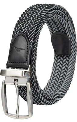 Tommy Bahama  Men's Stretch Braided Reversible  Belt | Black/Grey S/M  32-36 - Image 1 of 4
