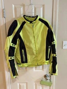 hi-viz Yellow Joy motorcycle mesh protection jacket P-P 22 length 24 Lg 46 - Picture 1 of 10