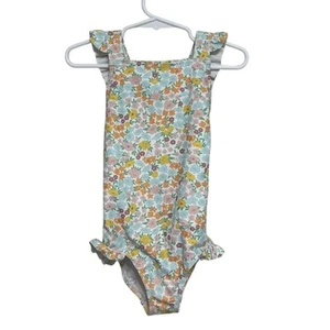 Minnow Swim Girls Floral Ruffle One Piece Swimsuit - Size 3/4T - Picture 1 of 4