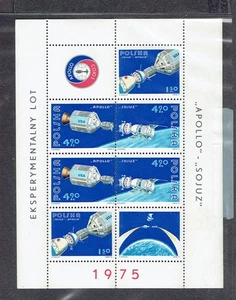 Poland - 1975 - Apoll - Sojuz, Scott# 2239-41, MNH Sheet of 8 - Bild 1 von 1