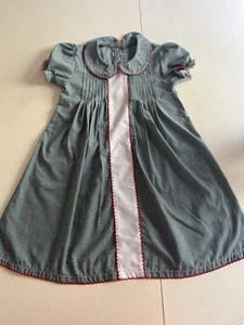 Sweet Dreams Dress Girl 6 green white gingham, pleated bodice, red Christmas - Picture 1 of 16