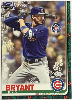 2019 Topps Holiday - Rare Variation Kris Bryant #HW197 Ornament Hanging off Bat - Image 1 of 2