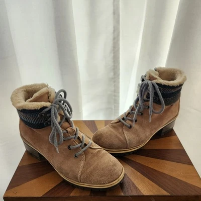 AK Botines Deportivos Para Mujer EE. UU. 8 Beige Gamuza Cuero Imitación Piel Cálidos Informales Encaje Foto 1 de 4