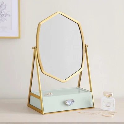 Kendra Scott Vanity Mirror 12"x20" Rectangular Tabletop Makeup Beauty Decor Foto 1 de 4