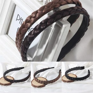 Braided Headband Synthetic Hair Plaited Head Womens Girls Band Hairband Plait - Picture 1 of 16