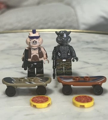 Lego Bebop and Rocksteady Custom Printed Minifigures Ninja Turtles TMNT - Image 1 of 2