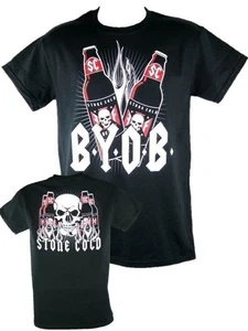 Camiseta negra Stone Cold Steve Austin BYOB Beer Skull para hombre - Imagen 1 de 6