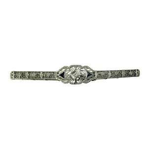 14 Karat White Gold Filigree and Diamond Bracelet #21868 - Picture 1 of 7