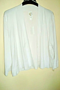 Cárdigan Señoras Plus Recortado Blanco Talla 2X Simply Emma - Imagen 1 de 2