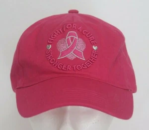Breast Cancer Awareness Baseball Cap Hat Fight For A Cure Stronger Together - Picture 1 of 6
