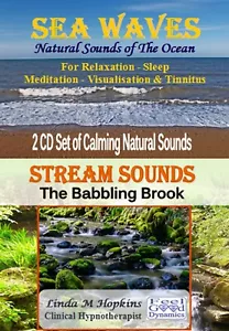 2 CD Box Set Sea Waves CD and Stream Sounds CD For Relaxation Sleep & Tinnitus - Picture 1 of 1