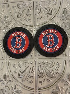 Boston Red Sox (2 Stück) Auto Getränkehalter Matte Pad Silikon Untersetzer Schwarz 2,75" - Bild 1 von 1