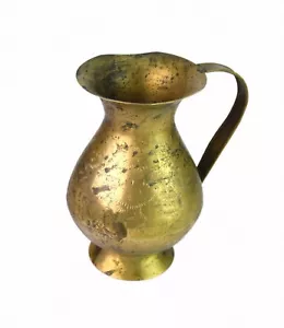 Nice Handcrafted Design Jug With Handle Old Brass Water Serving Pitcher. G7-1053 - Picture 1 of 9