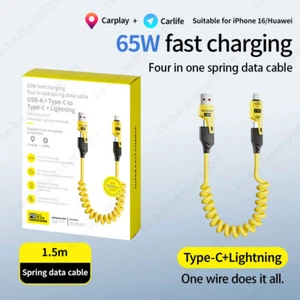 4in1 60W 3A Schnelllade-Datenkabel USB Typ C auf Typ C für iPhone Samsung Xiaomi - Zdjęcie 1 z 20