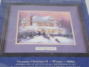 Thomas Kinkade Victorian Christmas II Winter Cross Stitch Kit 50963 Candamar New - Picture 1 of 6