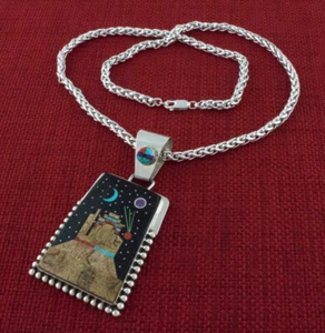 Multi-Stone Mikrochip Inlay Halskette von Navajo Künstler Sammy Smith - Bild 1 von 4