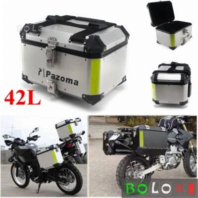 42L Aluminum Motorcycle Rear Trunk Storage Top Case for Honda Suzuki Yamaha BMW - Image 1 of 4