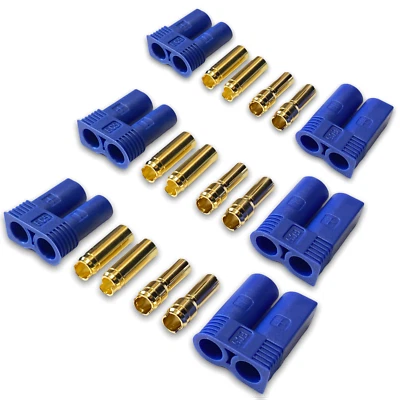 3 Paar 6 Stück EC5 5mm Hochstromstecker Stecker + Buchse Goldstecker bis 120A RC - Bild 1 von 4