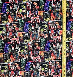 POSTER HORROR CATTIVI TEMA TESSUTO (MEZZA IARDA O 1 IARDA) - Foto 1 di 4