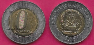 ANGOLA 10 KWANZAS 2012 UNC 1 YEAR TYPE,THE ARMS OF ANGOLA WITH THE NAME OF THE C - Picture 1 of 1