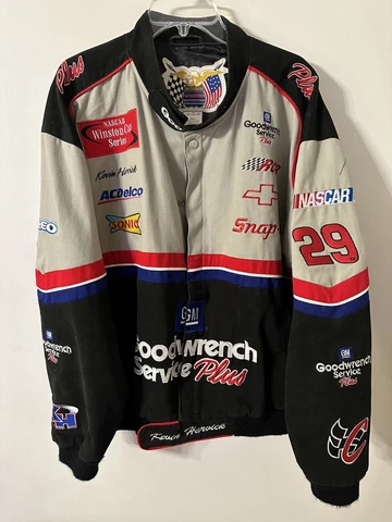 Vintage Jeff Hamilton Kevin Harvick Nascar Racing Jacket Mens Size XL Sportswear Cover