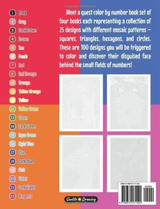 100 QUEST Color By Number: Squares + Triangles + Hexagons + Circles: color quest - Picture 1 of 2