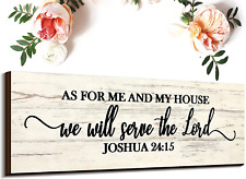 as for Me and My House We Will Serve the Lord Wall Sign Rustic Wooden Hanging Wa