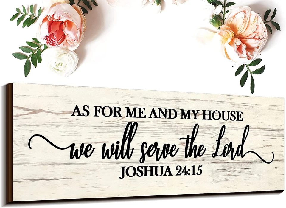 Jetec Christian Wall Art Decor as for Me and My House We Will Serve the Lord Wo