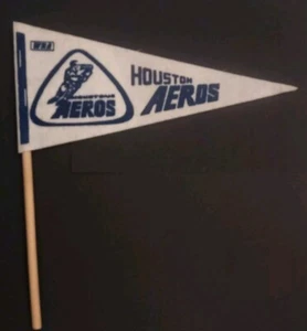 Vintage WHA HOUSTON AEROS 9" MINI PENNANT  - Imagen 1 de 3
