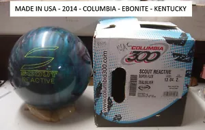 13lb 4oz NIB 2014 USA Columbia Scout Reactive Teal/Silver Reactive Bowling Ball - Picture 1 of 7