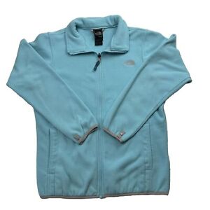 Vintage North Face Fleece Jacket Girls XL/18 Baby Blue Full Zip Pockets Outdoor