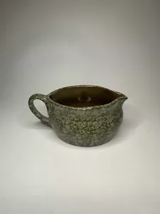 Vintage Beaumont Brothers Pottery Green Gravy Sauce Boat Salt Glaze Stoneware - Picture 1 of 11