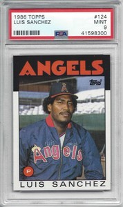 1986 Topps #124 - Luis SANCHEZ - PSA 9+++ Angels