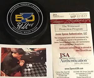 Robby Fabbri St Louis Blues Autographed Signed Official Game Puck JSA WITNESS A - Picture 1 of 1