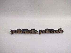 Vintage Polk Monitor 7 Speaker Parts - Pair Metal Polk Audio Badges - Picture 1 of 5