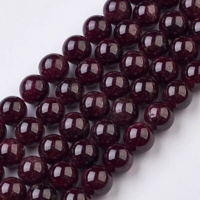 5 Strands Round 8mm Natural Garnet Beads Strands Crafts For Jewellery Making 15" - Image 1 of 4
