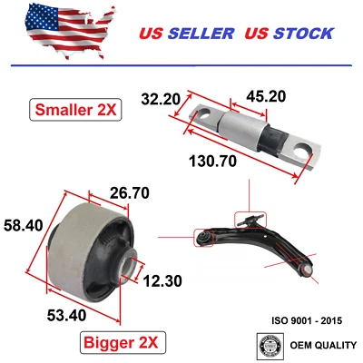 4x Front Control Arm Bushing Lower For Nissan Rogue 08-19 Rogue Select 14-15 - Image 1 of 3