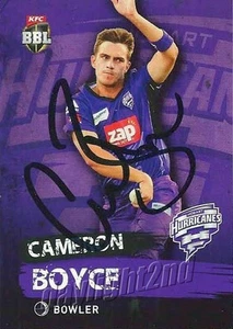 ✺Signed✺ 2015 2016 HOBART HURRICANES BBL Cricket Card CAMERON BOYCE - Picture 1 of 1