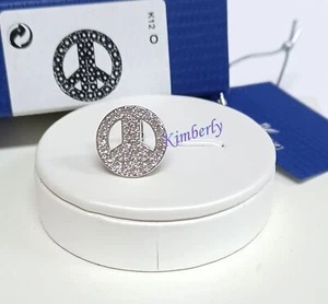 Swarovski Peace Clip Charm, Rhodium-Plated Clear Crystal Authentic NEW 5002660 - Picture 1 of 11