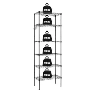 6 Tier Metal Wire Shelving Unit Tall Shelf Storage Rack 65"H Garage Organization - Picture 1 of 14